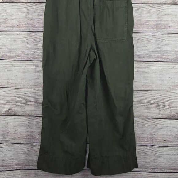 Whistles Ria Denim Jumpsuit Green Cropped Wide Leg Lightweight Button Front - Picture 8 of 10
